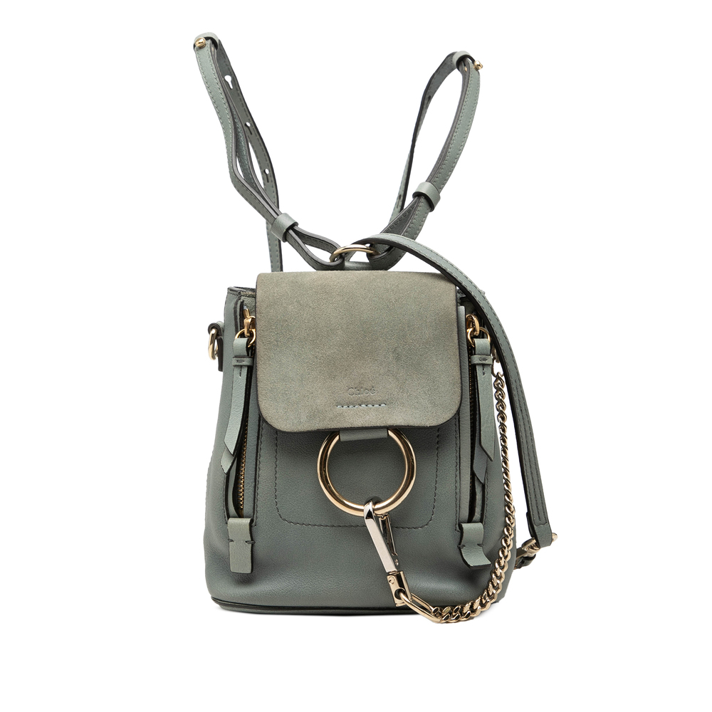 Pre-Loved Chloé Mini Calfskin and Suede Faye Backpack